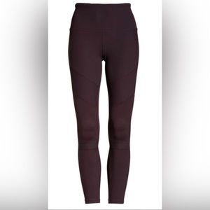 Zella Moto Ribbed High Waist Ankle Leggings in Purple Nebula XL